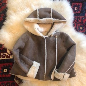 Bonpoint shearling jacket coat size 2